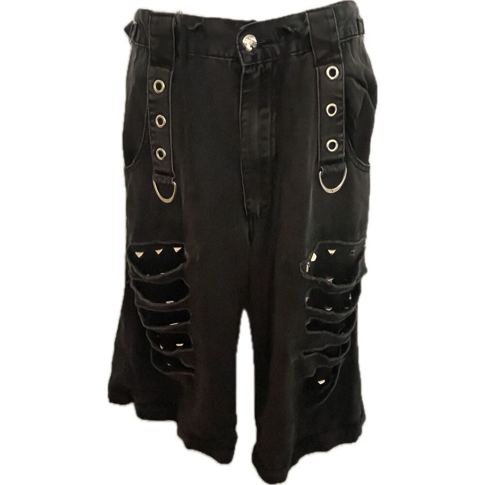 Tripp NYC Vintage Baggy Bondage Shorts Goth Unisex Size Small
